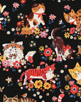 Powerful Animal Cats Flower Garden Cotton Oxford YGA-81050-1