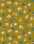 Funny Japan Shiba Inu Cotton Dobby - Mustard YKA-31060-2