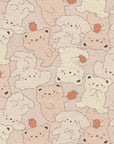 Pastel Bonbon Bear & Dog Cotton Oxford YKA-39030-1