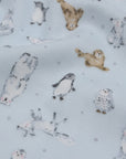 Artic Animals Cotton Double Gauze - Light Blue