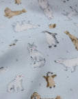 Artic Animals Cotton Double Gauze - Light Blue