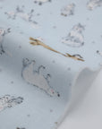 Artic Animals Cotton Double Gauze - Light Blue