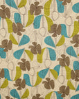Floral Grid Cotton Linen Sheeting - Light Beige