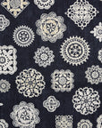 Denim Look Lace Cotton Oxford - Navy
