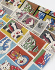 Funny Cats in Japan Cotton Sheeting - Red