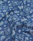 Denim Look Bandana Cotton Oxford - Blue