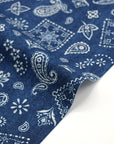 Denim Look Bandana Cotton Oxford - Blue