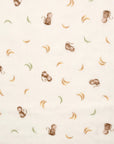 Monkey & Banana Cotton Double Gauze - White