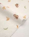 Monkey & Banana Cotton Double Gauze - White