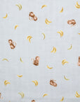 Monkey & Banana Cotton Double Gauze - Sax Blue