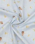 Monkey & Banana Cotton Double Gauze - Sax Blue