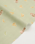 Monkey & Banana Cotton Double Gauze - Green
