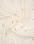 Duck & Flower Cotton Double Gauze - White