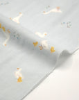 Duck & Flower Cotton Double Gauze - Sax Blue