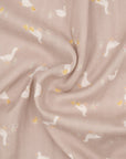 Duck & Flower Cotton Double Gauze - Light Brown
