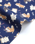 Stubborn Shiba Inu Cotton Oxford - Navy