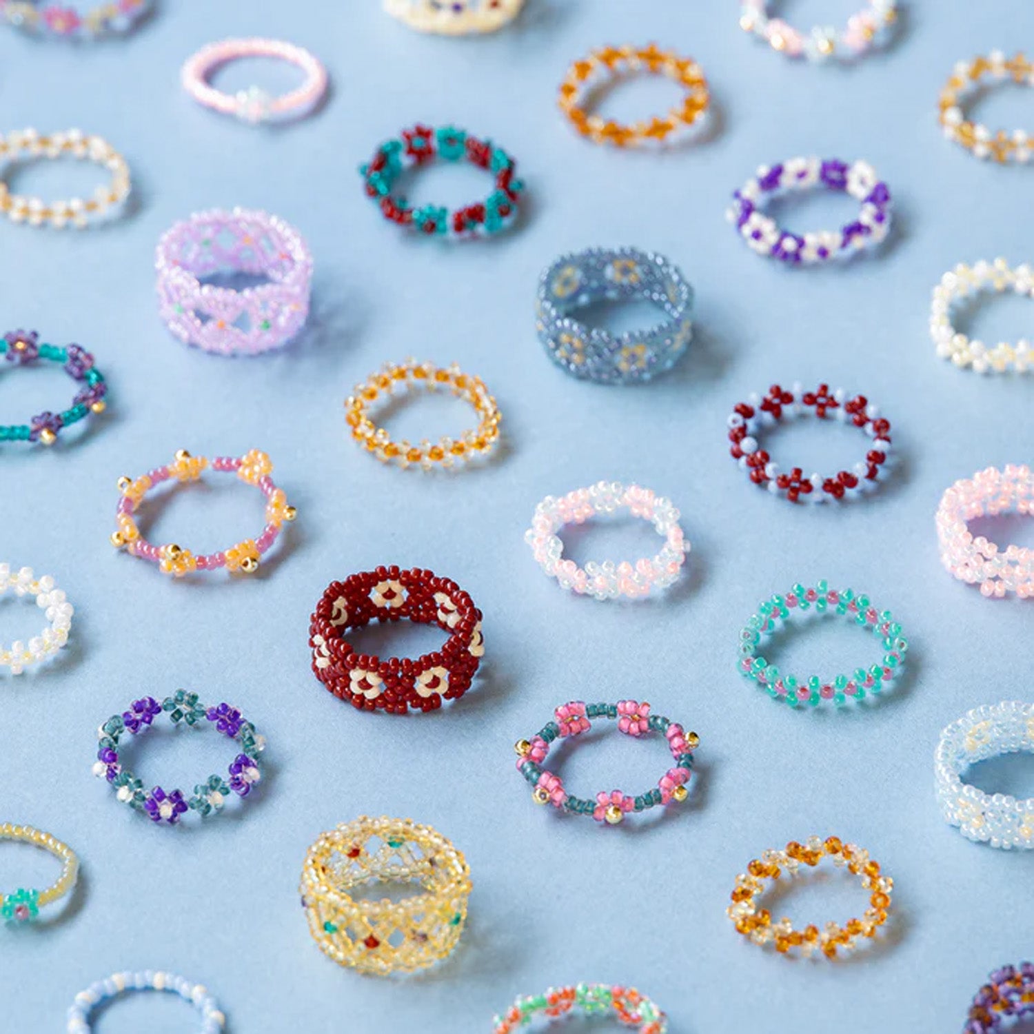 seed bead flower ring Beads Ring Kit