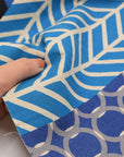 echino Geometric Panels Canvas - Blue