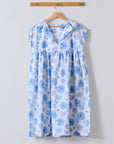 yui Cotton Linen Printed Compass - Azul