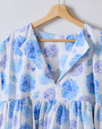 yui Cotton Linen Printed Compass - Azul
