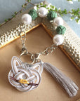Mizuhiki Cat Bag Charm Kit - Silver