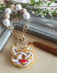 Mizuhiki Cat Bag Charm Kit - Mustard