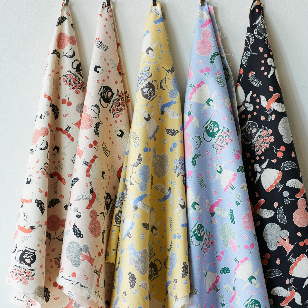 Sanae Sugimoto Humming Flower Cotton Linen Sheeting EGXA-9200-1