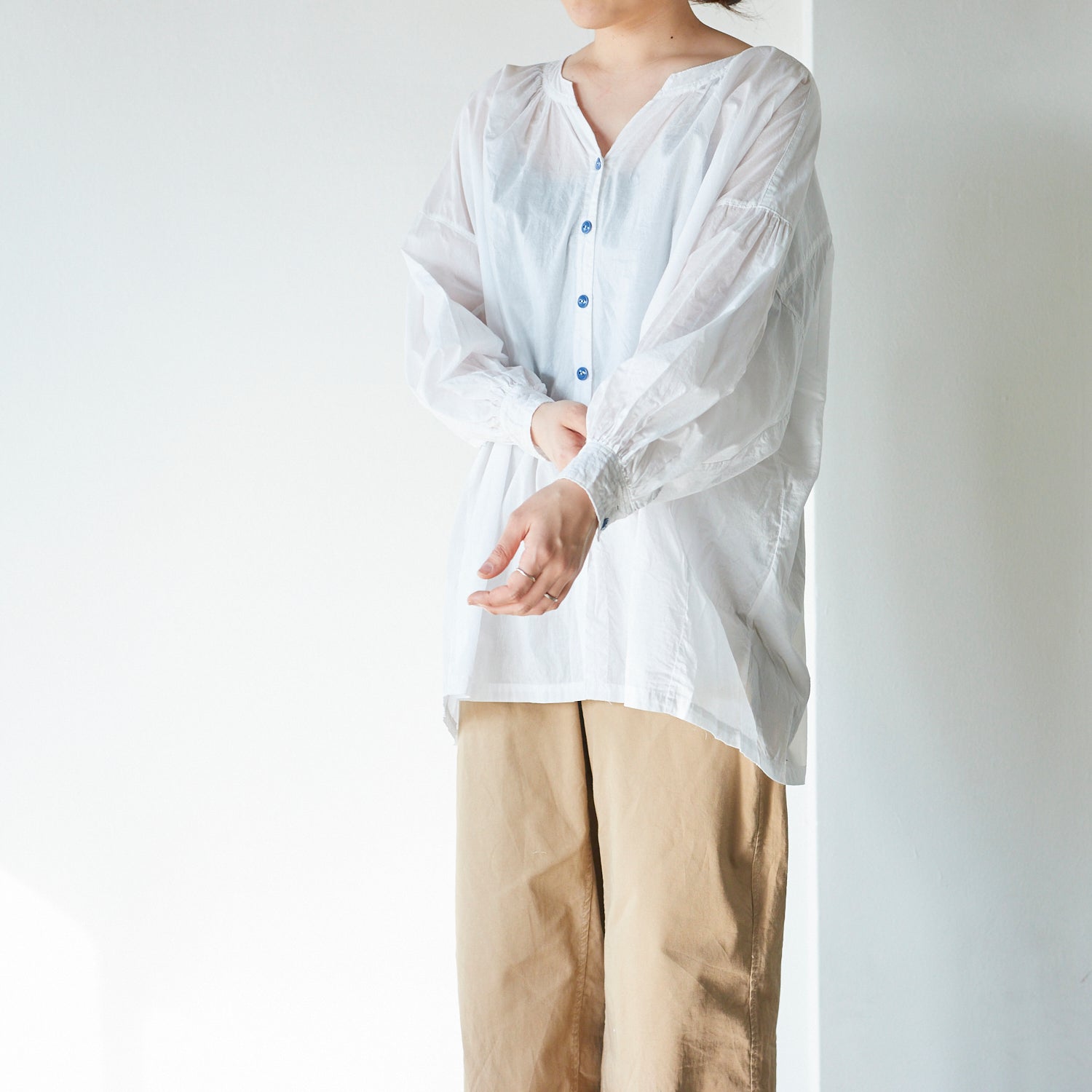 Nuno to Mono Cotton Washed Lawn - White YKA-590-1