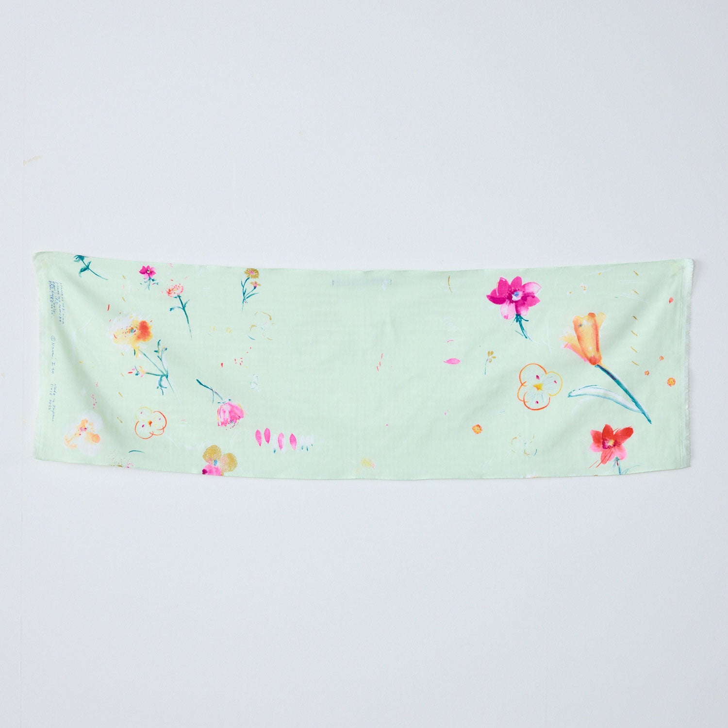 [Kokka Lifestyle] nani IRO Double Gauze Tenugui - Hana no toki niwa - Light Green