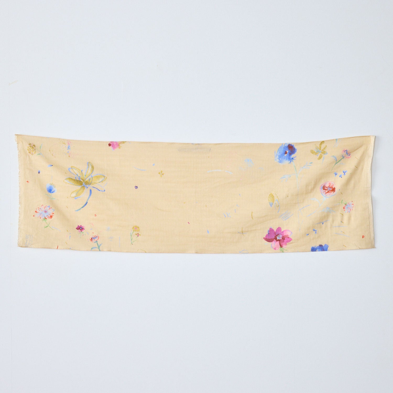 [Kokka Lifestyle] nani IRO Double Gauze Tenugui - Hana no toki niwa - Light Beige