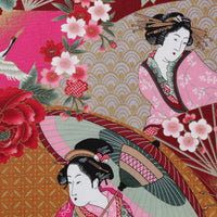 Geisha Chrysanthemum Traditional Japanese Cotton Sheeting