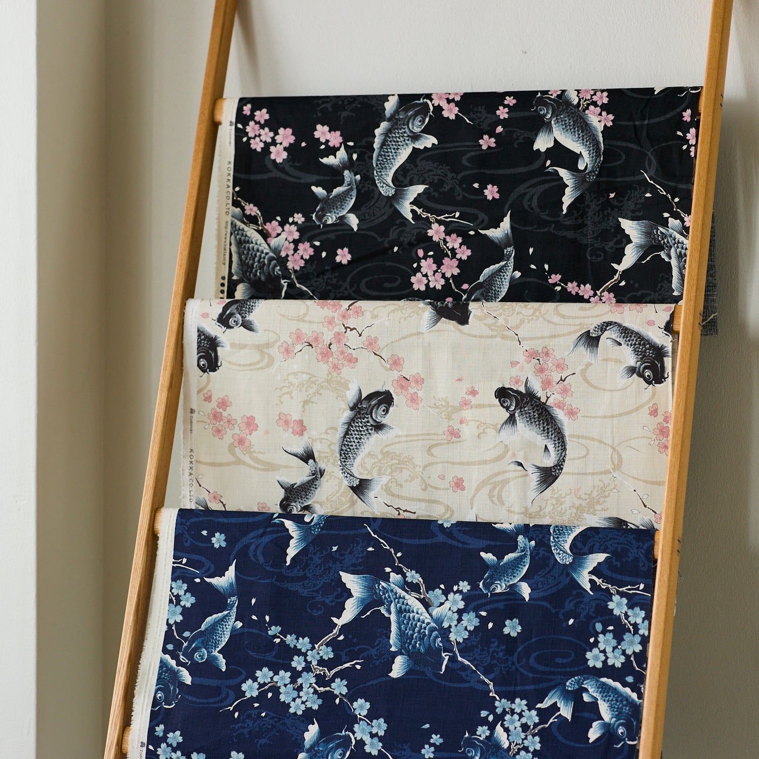 Todoroki Koi Carp Cotton Dobby | Kokka Fabrics