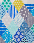 echino Rhombus Cotton Linen Canvas - White x Blue EKX-98120-22