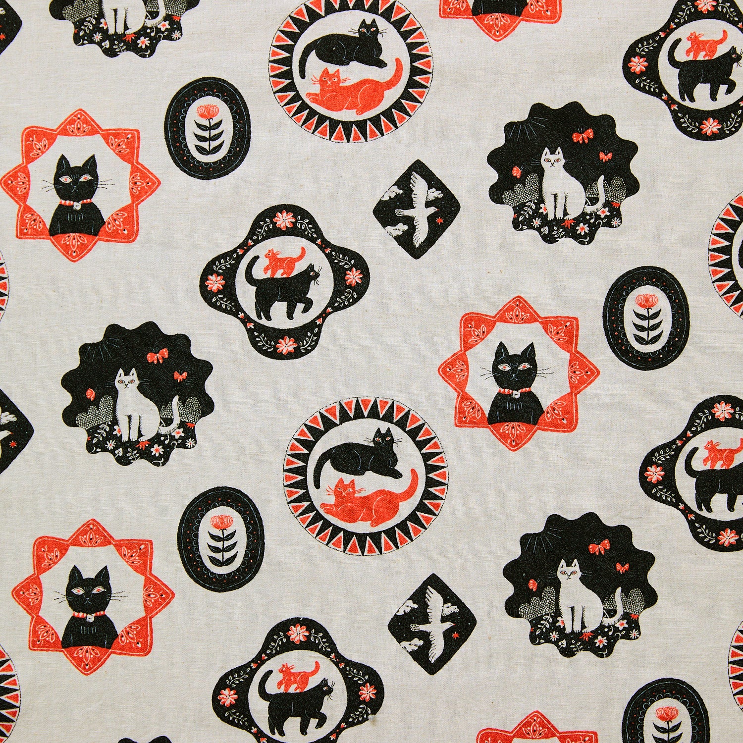 Sanae Sugimoto Cat Days Cotton Linen Sheeting EGX-9230-1