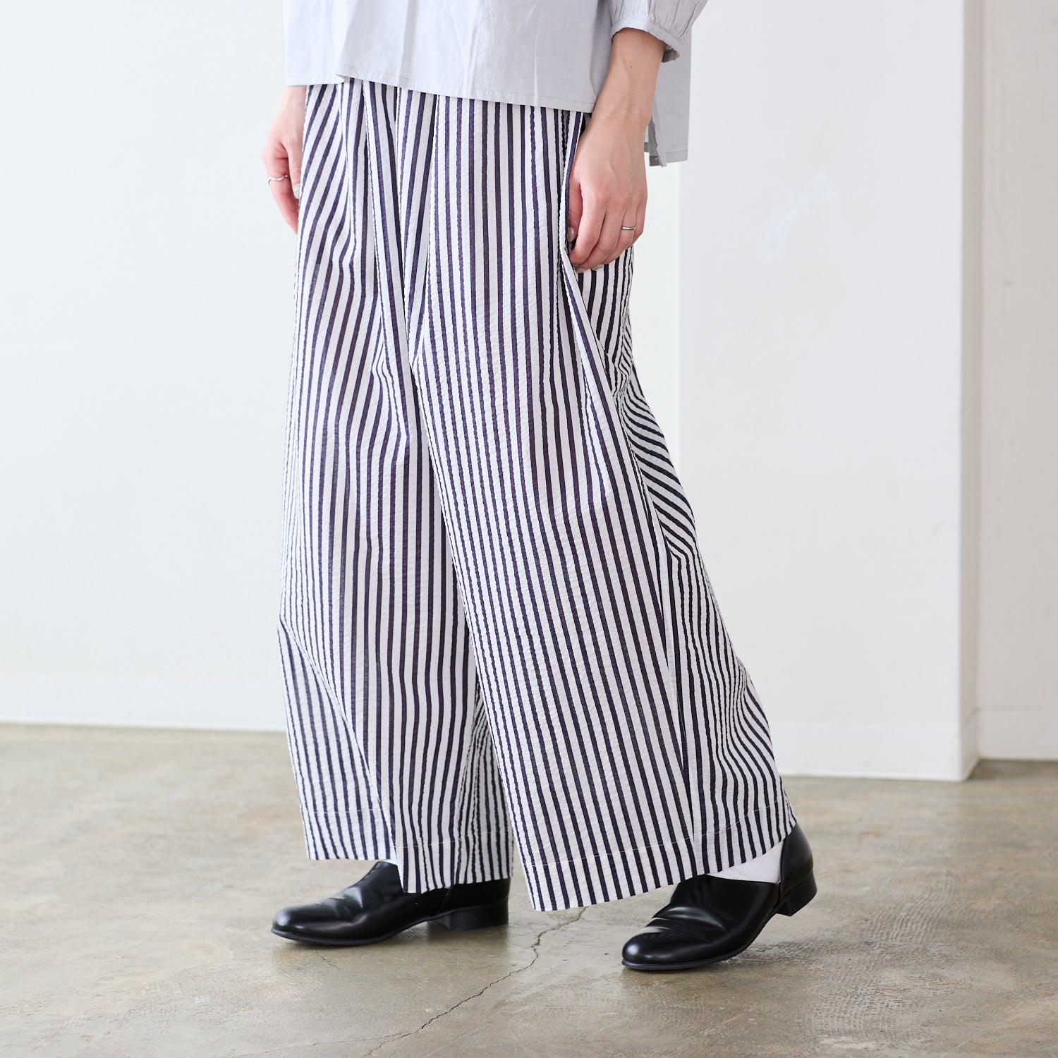 Marine Stripe Textured Cotton Lawn | Kokka Fabrics