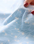 Floral Cool Breeze Cotton Sheeting - White YGA-91100-1