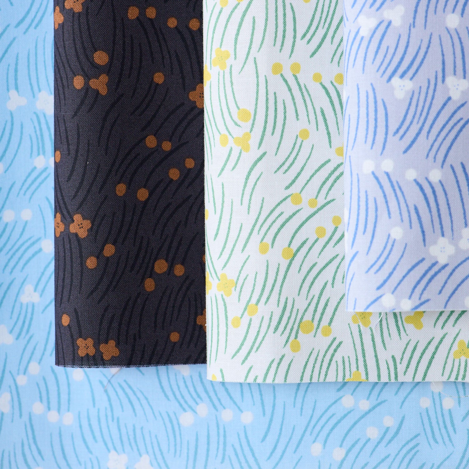 Floral Cool Breeze Cotton Sheeting - White YGA-91100-1