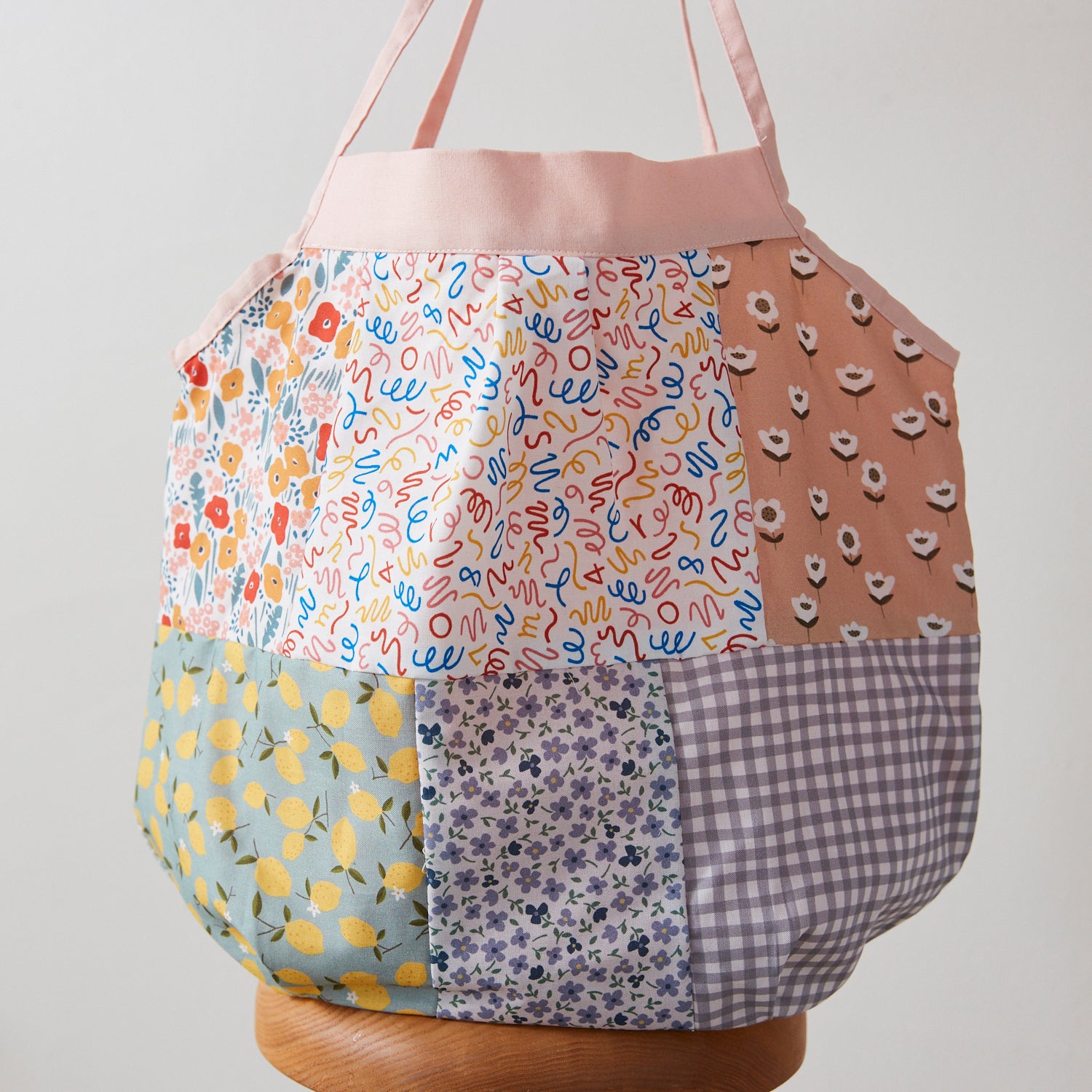 Patchwork Tote Bag Digital PDF Pattern & Illustrated Sewing