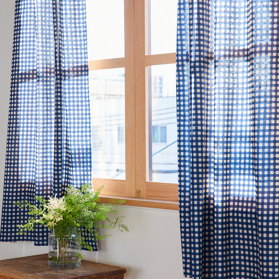 Gin-gam Check Linen Cotton Sheeting TC-1048-1