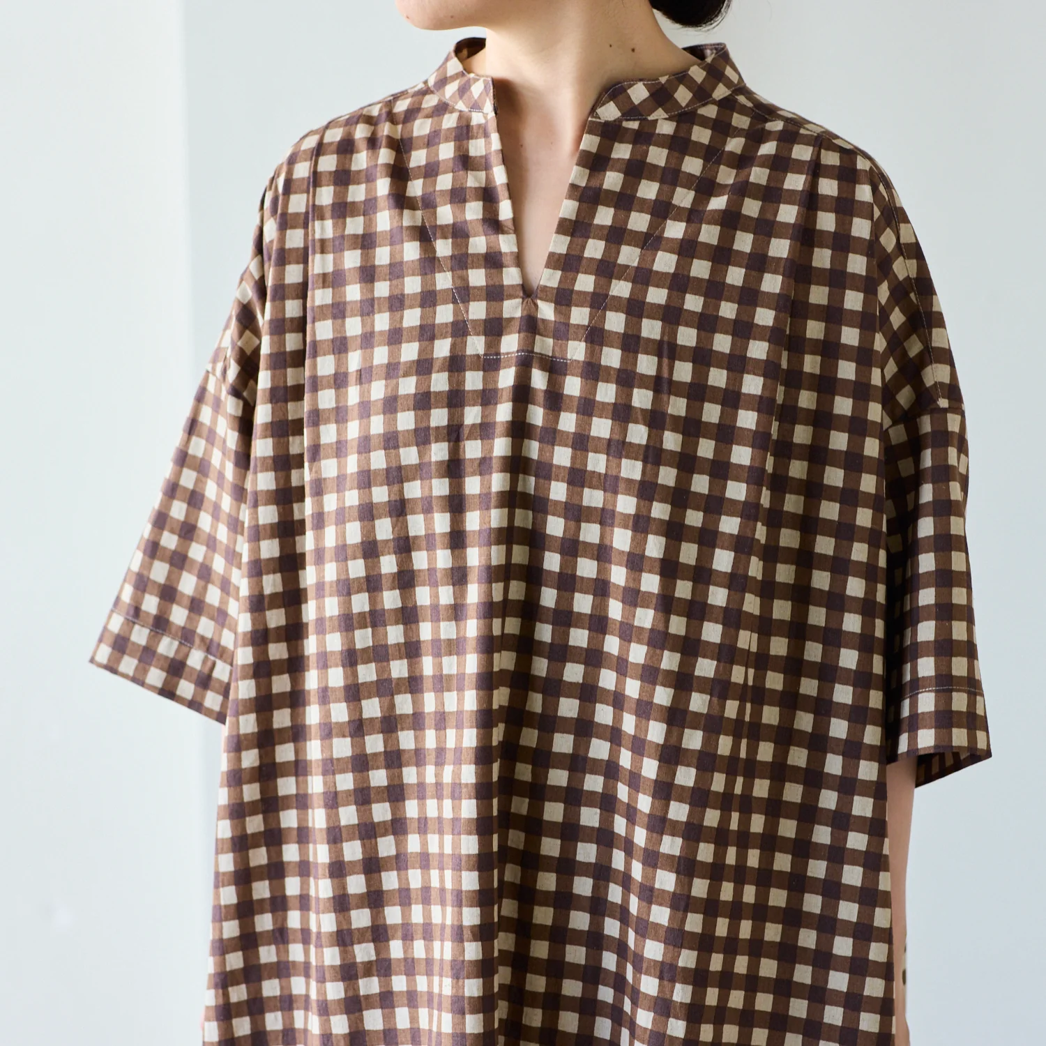 Gin-gam Check Linen Cotton Sheeting TC-1048-1