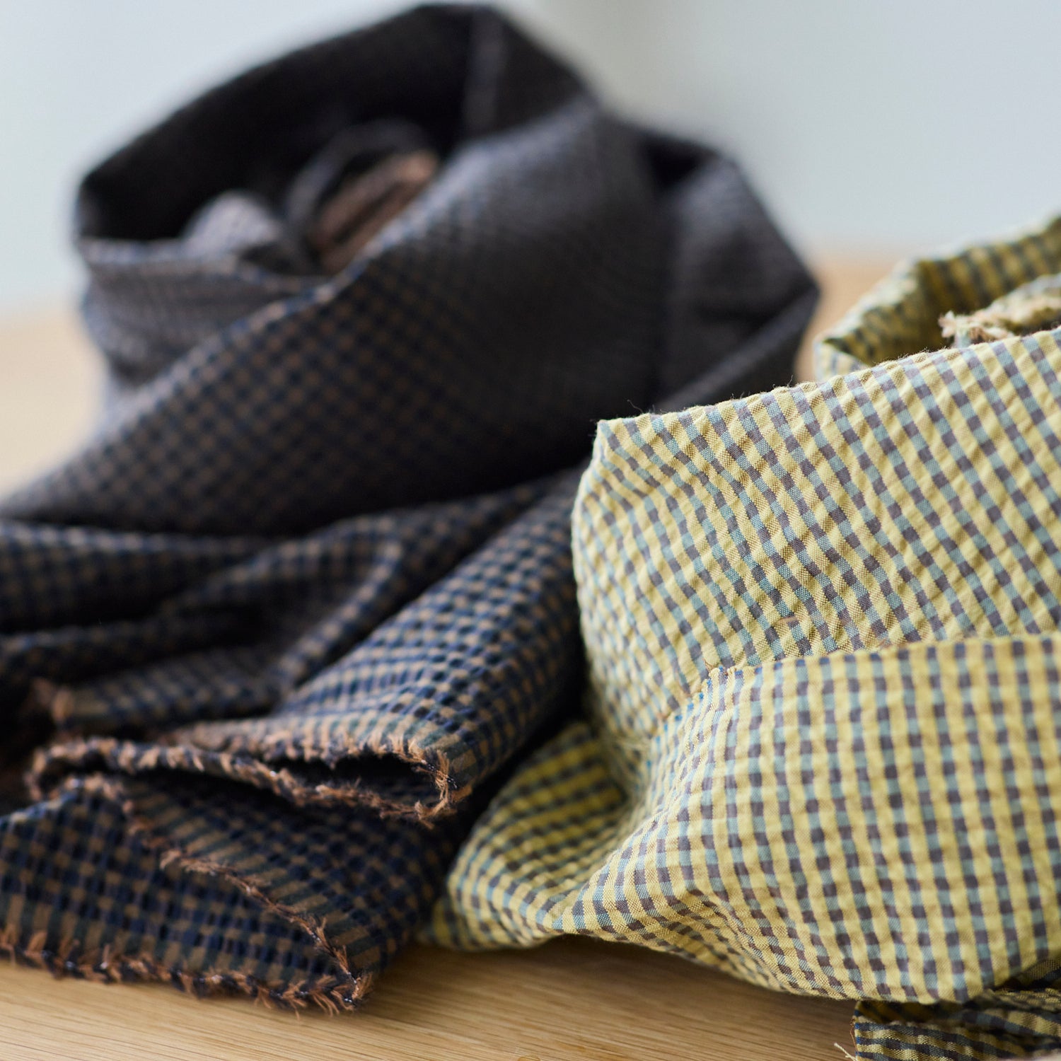 Yarn Dyed Gingham Seersucker Organic Cotton Fabric | Kokka Fabrics