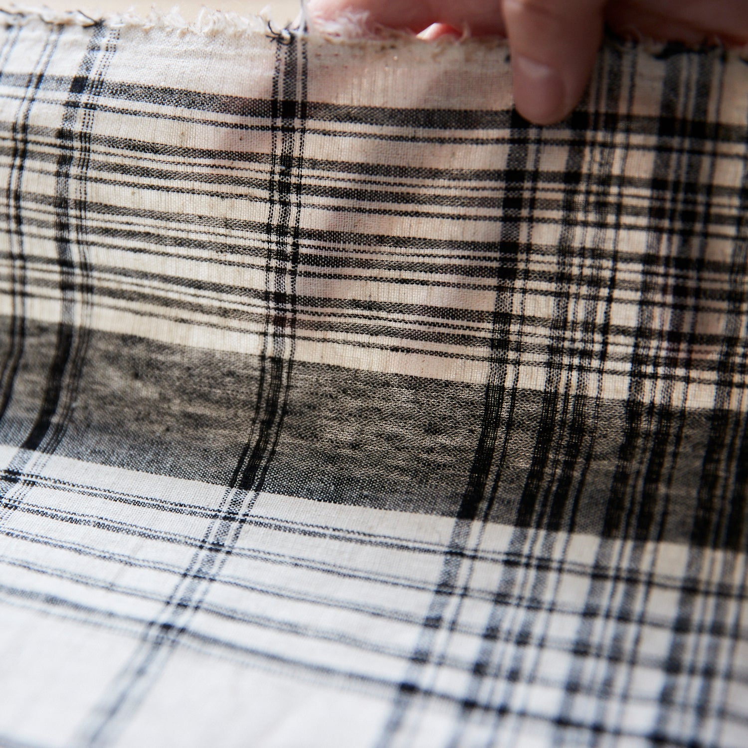 Yarn Dyed Linen Cotton Blend Banshu-ori Check Fabric