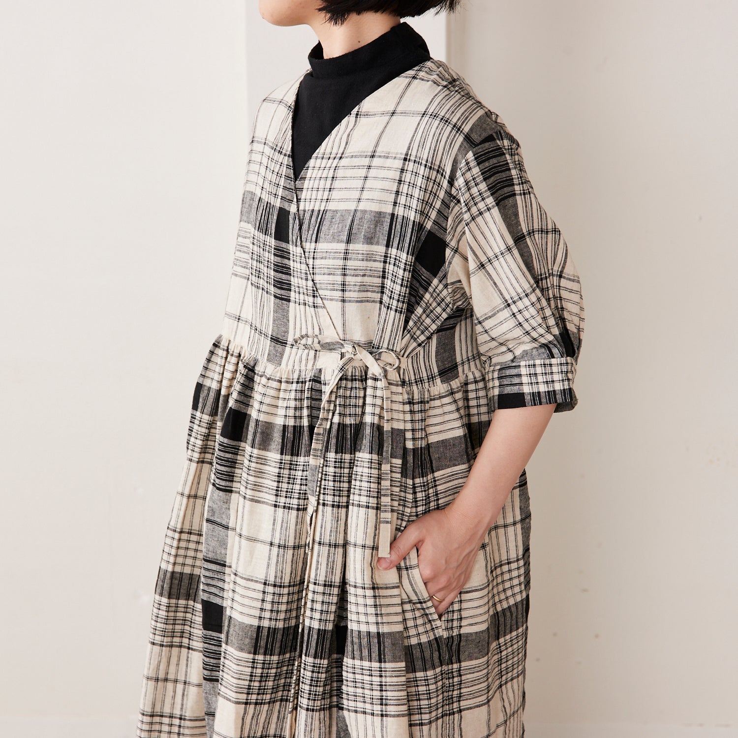 Yarn Dyed Linen Cotton Blend Banshu-ori Check Fabric