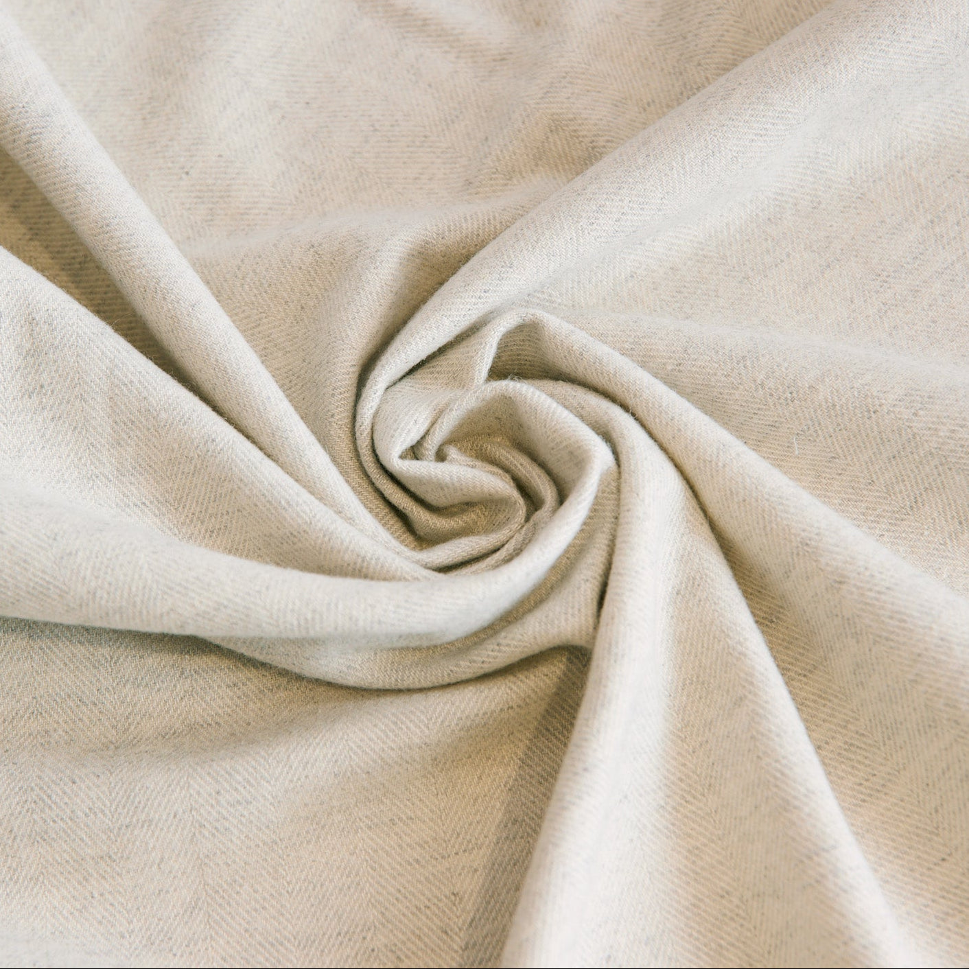 Cotton Wool Blend Brushed Herringbone