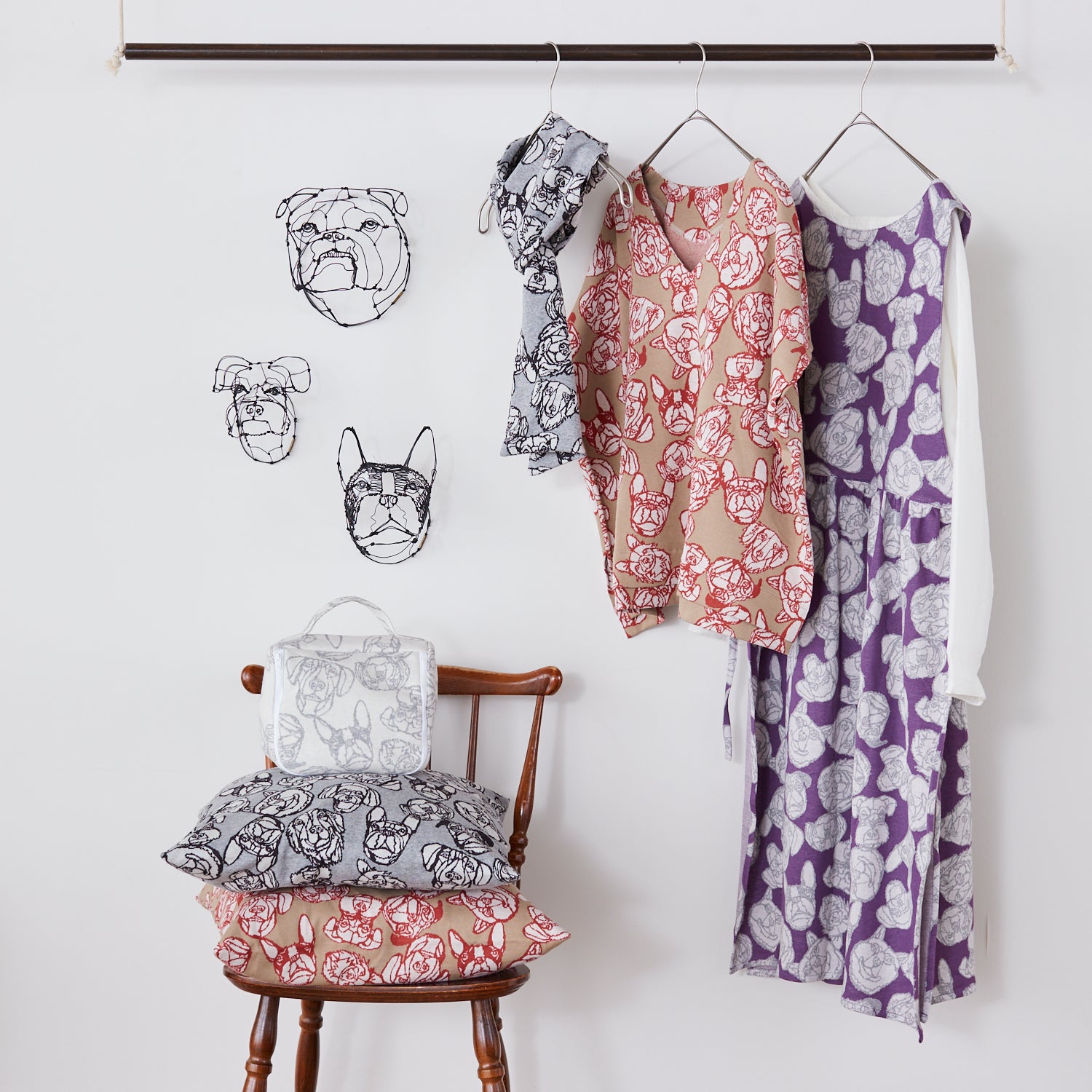 +HAyU Dog Cotton Knit Jacquard