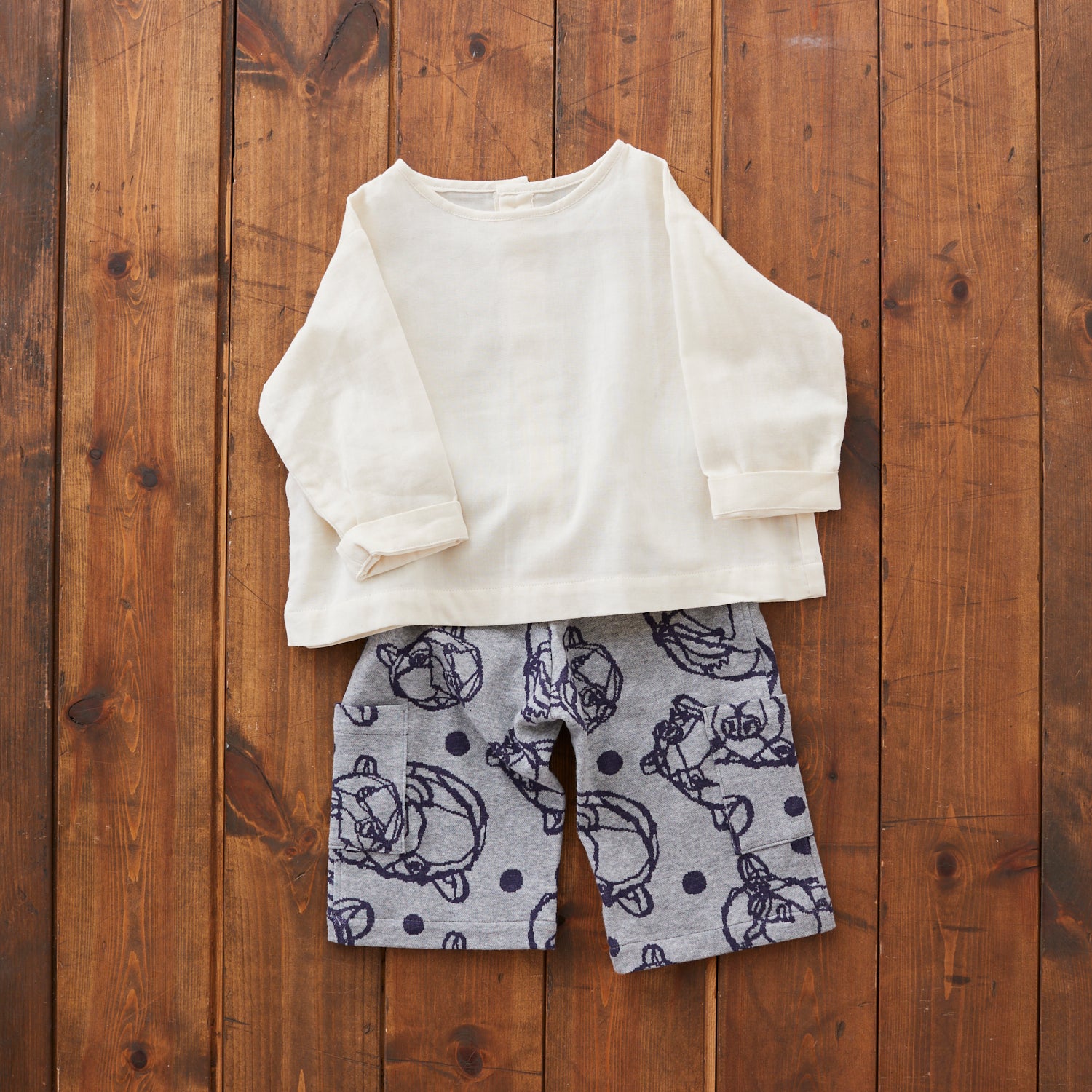 +HAyU Bear Cotton Knit Jacquard