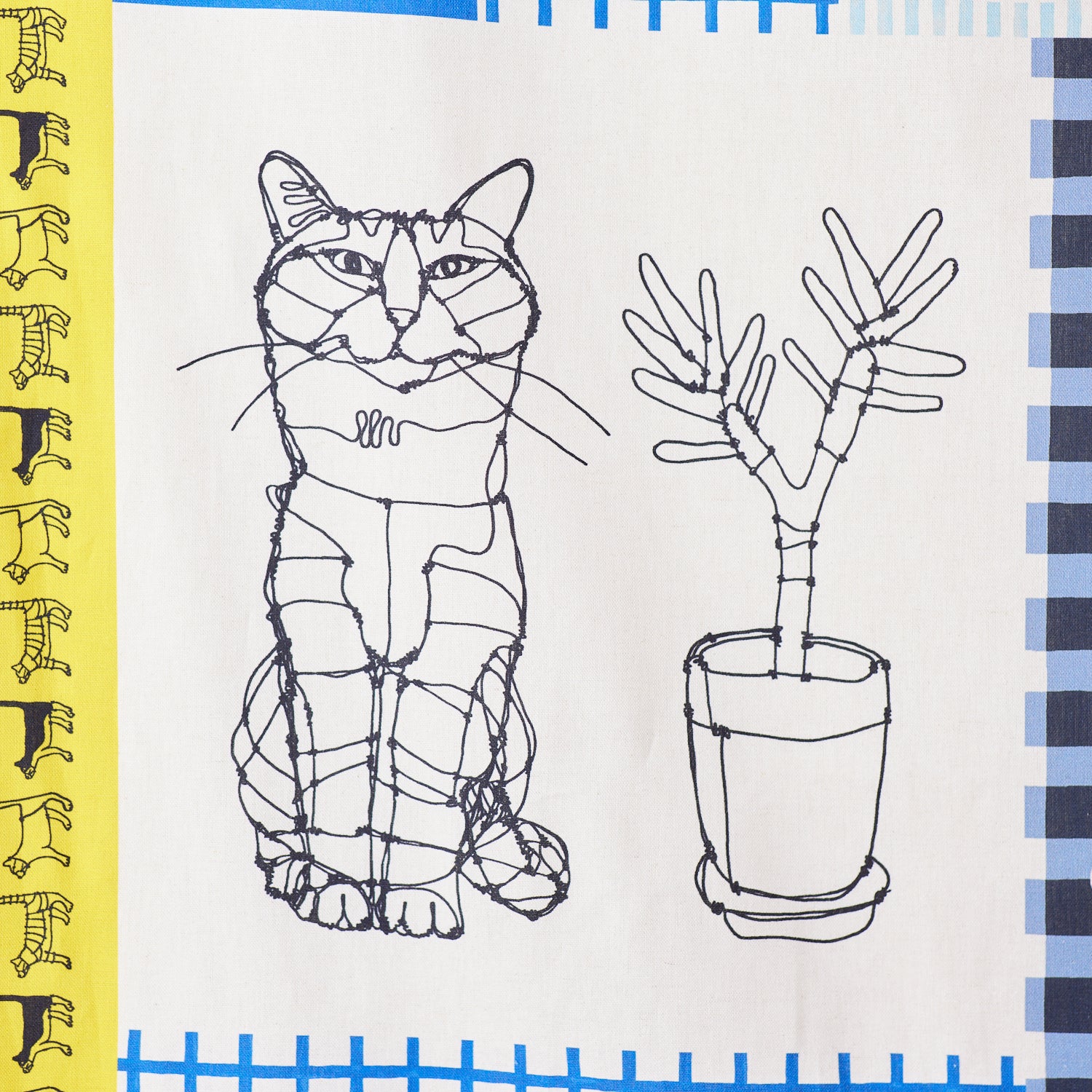 +HAyU Cat Panel Cotton Linen Canvas