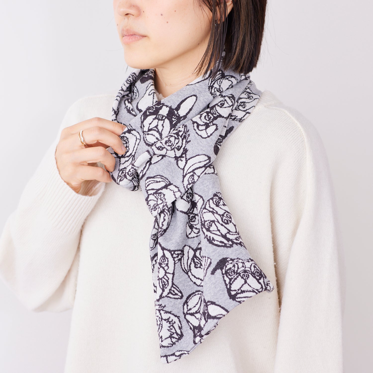 +HAyU Dog Cotton Knit Jacquard