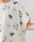 +HAyU Doves Embroidered Cotton Double Gauze - White