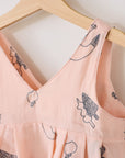 +HAyU Doves Embroidered Cotton Double Gauze - Pink